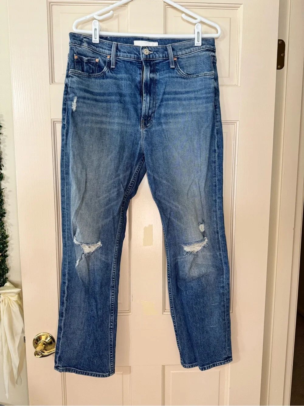Women’s MOTHER SUPERIOR High Waisted Rider Ankle Far Beyond The Sky Jeans Sz 32